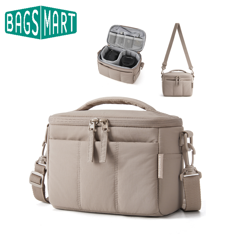 Photography Lighting Equipment Bags - BAGSMART Gepolsterte Kamera-Umhängetasche, verstellbarer Riemen, herausnehmbarer