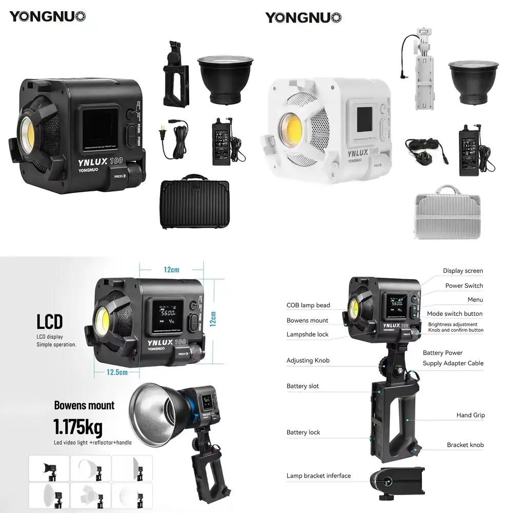 Photography Lighting For Studio - YONGNUO YNLUX100 100W 3200K-5600K Kompaktes Handgehaltenes