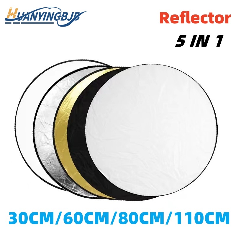 Photography Lighting Reflectors - HUANYINGBJB Tragbarer 5-in-1-Fotografie-Reflektor, rund, zusammenklappbar, Fotostudio-Lichtdiffusor,
