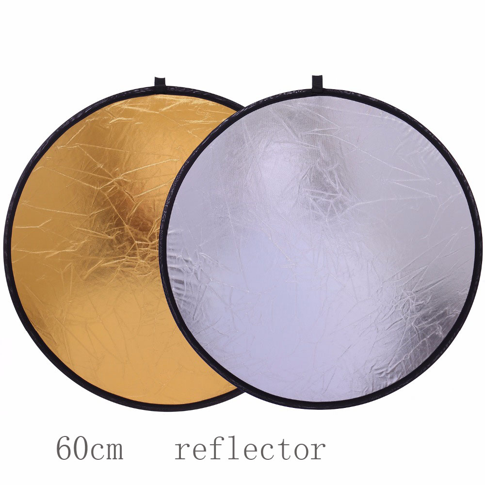 Reflector Disc Silver - 60 cm 2-in-1-Handgriff, mehrfach zusammenklappbar, tragbar,
