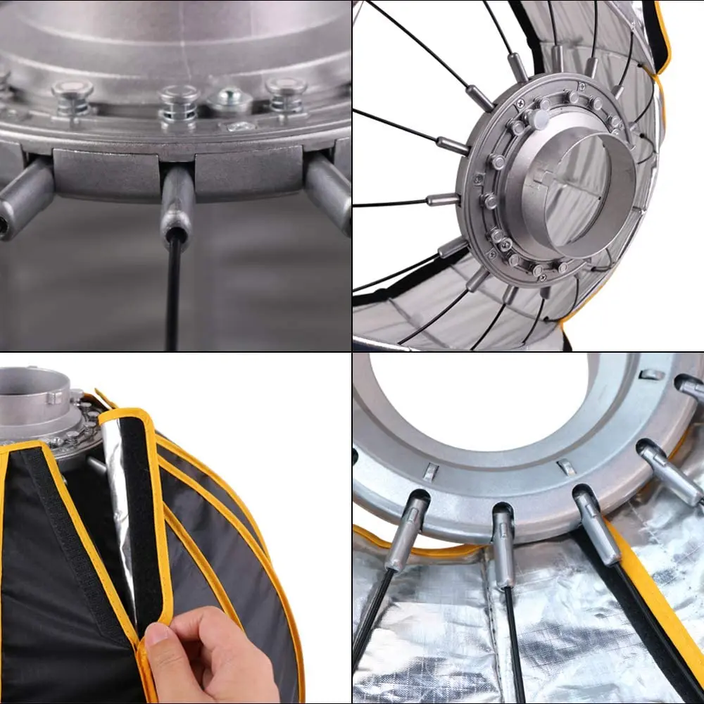 Parabolic Umbrella Deep - LED 35 Zoll/90 cm Schnellmontage, zusammenklappbar,